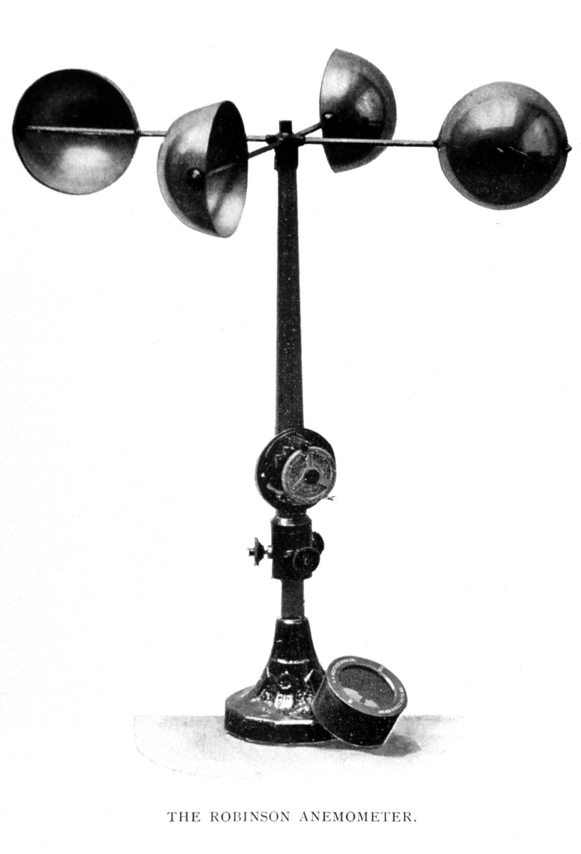 An anemometer measuring wind speed